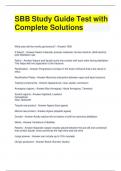 SBB Study Guide Test with Complete Solutions