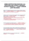 ABMDI CERTIFICATION EXAM 2024 &vert; ALL QUESTIONS AND CORRECT ANSWERS &vert; ALREADY GRADED A&plus; &vert; LATEST VERSION &lpar;JUST RELEASED&rpar;