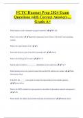 FCTC Hazmat Prep 2024 Exam  Questions with Correct Answers&hellip;  Grade A&plus;