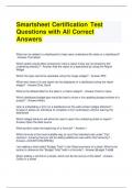 Smartsheet Certification Test Questions with All Correct Answers