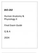 (GCU) BIO-202 HUMAN ANATOMY & PHYSIOLOGY II FINAL EXAM GUIDE Q & A 2024