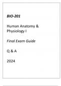 (GCU) BIO-201 HUMAN ANATOMY & PHYSIOLOGY I FINAL EXAM GUIDE Q & A 2024