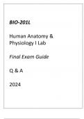 (GCU) BIO-201L HUMAN ANATOMY & PHYSIOLOGY I LAB FINAL EXAM GUIDE Q & A 2024