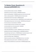 Tx Barber Exam Questions & Answers&lpar;GRADED A&plus;&rpar;