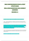 BSG COMPREHENSIVE EXAM LATEST  UPDATE 2024  REAL EXAM QUESTIONS AND CORRECT  ANSWERS  GRADED A+