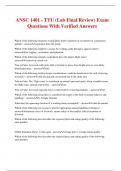 ANSC 1401 - TTU (Lab Final Review) Exam Questions With Verified Answers