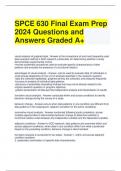 SPCE 630 Final Exam Prep 2024 Questions and Answers Graded A