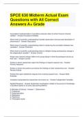 SPCE 630 Midterm Actual Exam Questions with All Correct Answers A