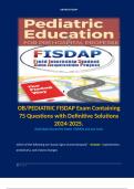 OB/PEDIATRIC FISDAP Exam Containing 75 Questions with Definitive Solutions 2024-2025. 