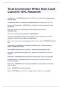 Texas Cosmetology Written State Board Questions 100&percnt; Answered&excl;&excl;