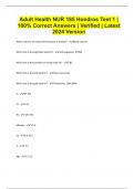 Adult Health NUR 185 Hondros Test 1 &vert; 100&percnt; Correct Answers &vert; Verified &vert; Latest 2024 Version