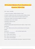ATI Content Mastery Exam Questions and Answers 100&percnt; Pass