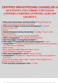 CERTIFIED BREASTFEEDING COUNSELOR 40 QUESTIONS AND CORRECT DETAILED ANSWERS