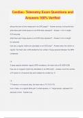 Cardiac- Telemetry Exam Questions and Answers 100&percnt; Verified