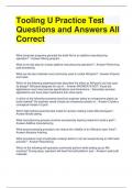 Tooling U Practice Test Questions and Answers All Correct