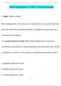 Risk Management - CMCA Test Preparation &vert; Verified Questions And Answers