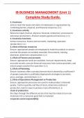 IB BUSINESS MANAGEMENT (Unit 1)  Complete Study Guide.