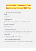 Crossfit Level 1 movements Exam Questions and Answers 100&percnt; Pass
