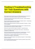 Tooling U Troubleshooting 181 Test Questions with Correct Answers