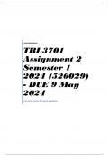 TRL3701 Assignment 2 Semester 1 2024 (526029) - DUE 9 May 2024