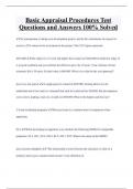 Basic Appraisal Procedures Test  Questions and Answers 100&percnt; Solved 