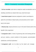 CMCA - Community Association Management Exam Questions & Answers 100&percnt; Accurate
