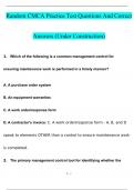 Random CMCA Practice Test Questions &lpar;Under Construction&rpar; With Verified Answers By Experts
