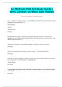 Air Methods Part 135 Study Guide &vert; 100&percnt; Correct &vert; Verified &vert; 2024 Version