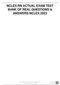 NCLEX RN ACTUAL EXAM TEST BANK OF REAL QUESTIONS & ANSWERS NCLEX 2022 | NCLEX Exam