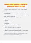 HESI Exit Exam - Leadership & Management Questions and Answers 100&percnt; Pass
