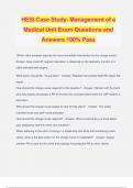 HESI Case Study- Management of a Medical Unit Exam Questions and Answers 100&percnt; Pass