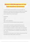 Module 5 HESI Management of Care Exam Questions and Answers