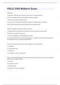 POLS 2305 Midterm Exam Questions With 100% Correct!!