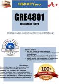 GRE4801 Assignment 1 (COMPLETE ANSWERS) 2024