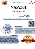 VAP2601 Assignment 2 &lpar;COMPLETE ANSWERS&rpar; 2025 - DUE 28 May 2025