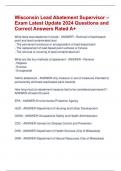 Wisconsin Lead Abatement Supervisor &ndash; Exam Latest Update 2024 Questions and  Correct Answers Rated A&plus;
