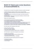 BUAD 331 Stank exam review Questions & Answers(GRADED A)