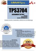 TPS3704 Assignment 50 (COMPLETE ANSWERS PORTFOLIO) 2024 (548121) - DUE 19 September 2024