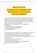 Barkley Pre Test EXAMINATION COMBINED TEST  QUESTIONS WITH ACCURATE  VERIFIED ANSWERS