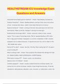 HEALTHSTREAM ICU knowledge Exam Questions and Answers