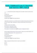 Early Childhood Exam #1 Questions  And Answers 100% Solved 