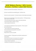 ADHP Midterm Review &vert; 100&percnt; Correct Answers &vert; Verified &vert; Latest 2024 Version