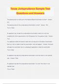 Texas Jurisprudence Sample Test Questions and Answers