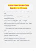 Jurisprudence Nursing Exam Questions and Answers