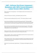 A&P - Airframe Oral Exam &lpar;Jeppesen&rpar; Questions with 100&percnt; Correct Answers &vert; Latest Version 2024 &vert; Verified
