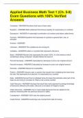 Applied Business Math Test 1 &lpar;Ch&period; 5-8&rpar; Exam Questions with 100&percnt; Verified Answers