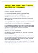 Business Math Exam 3 Book Questions with 100&percnt; Correct Answers