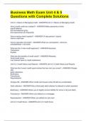 Business Math Exam Unit 4 & 5 Questions with Complete Solutions