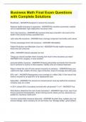 Business Math Final Exam Questions with Complete Solutions