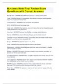 Business Math Final Review Exam Questions with Correct Answers